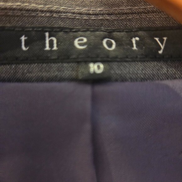 Theory Grey Wool Blazer Size 10 NWT - Picture 3 of 5